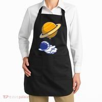 Cute Astronaut Floating On With Saturn Balloon Apron thumb 2