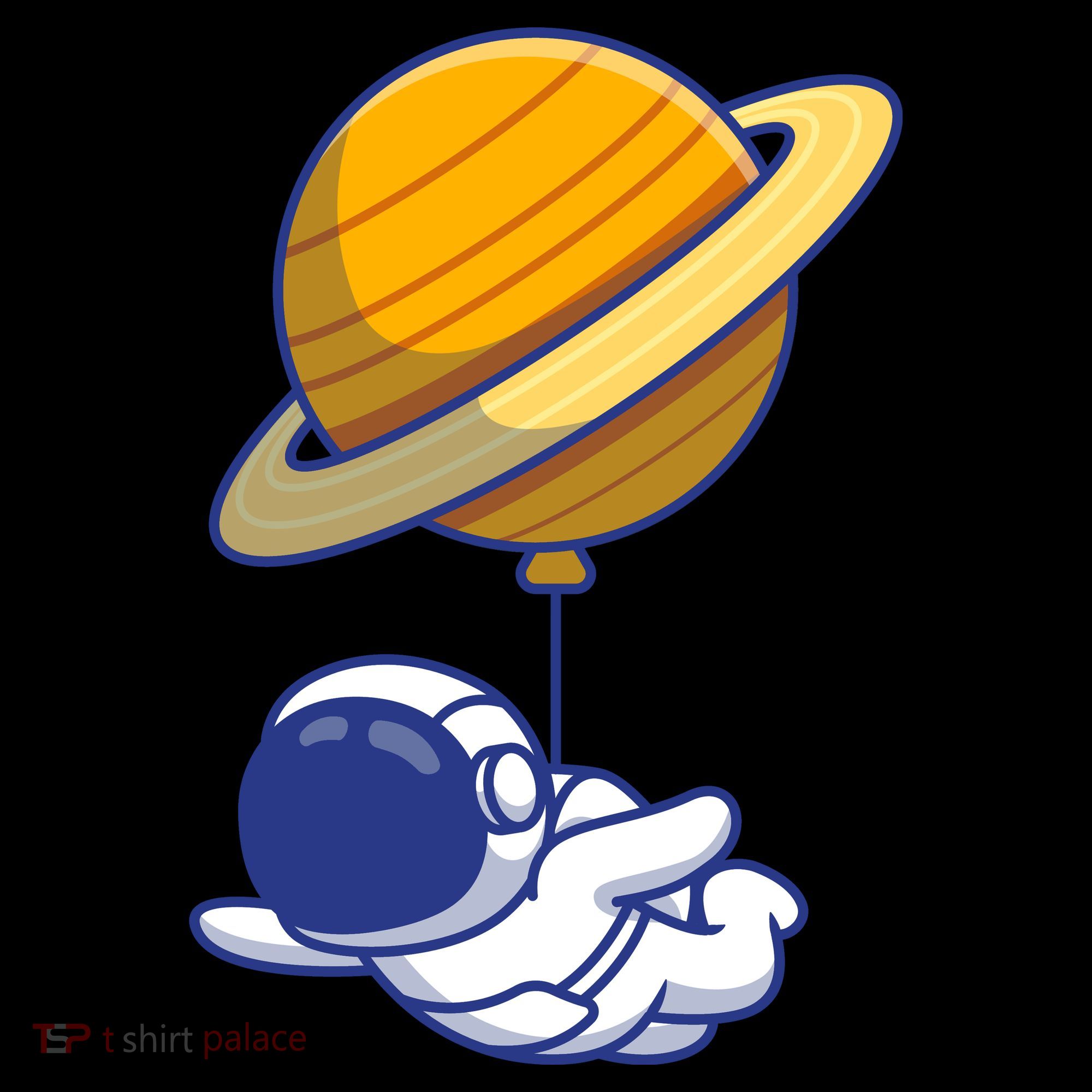 Cute Astronaut Floating On With Saturn Balloon Apron