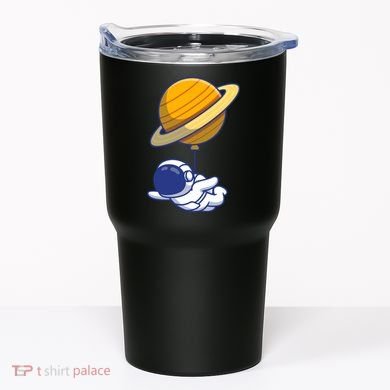 Cute Astronaut Floating On With Saturn Balloon Tumbler