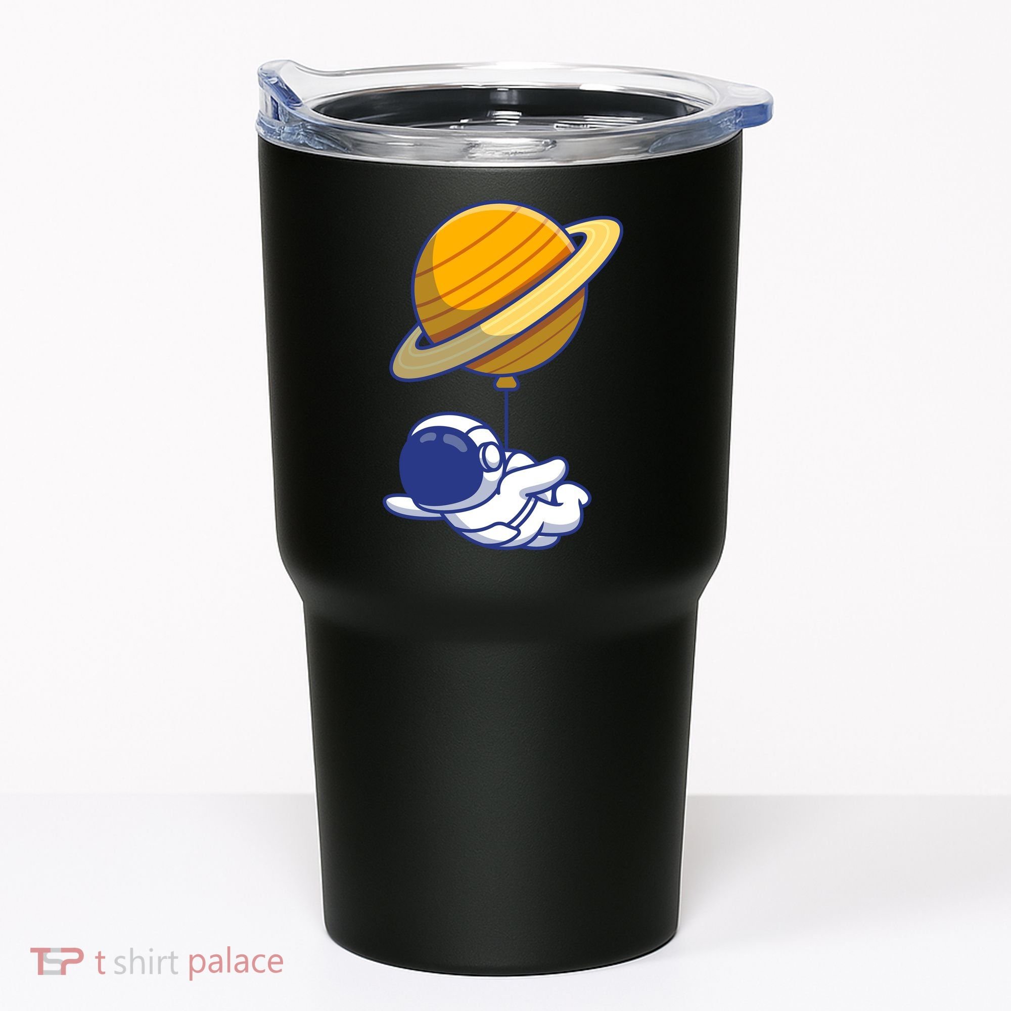 Cute Astronaut Floating On With Saturn Balloon Tumbler