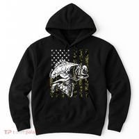 Camouflage American Flag Fisherman Hoodie thumb 0