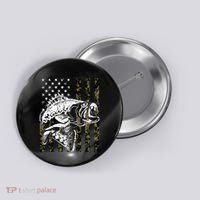 Camouflage American Flag Fisherman Button thumb 0