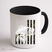 Camouflage American Flag Fisherman Coffee Mug thumb 1