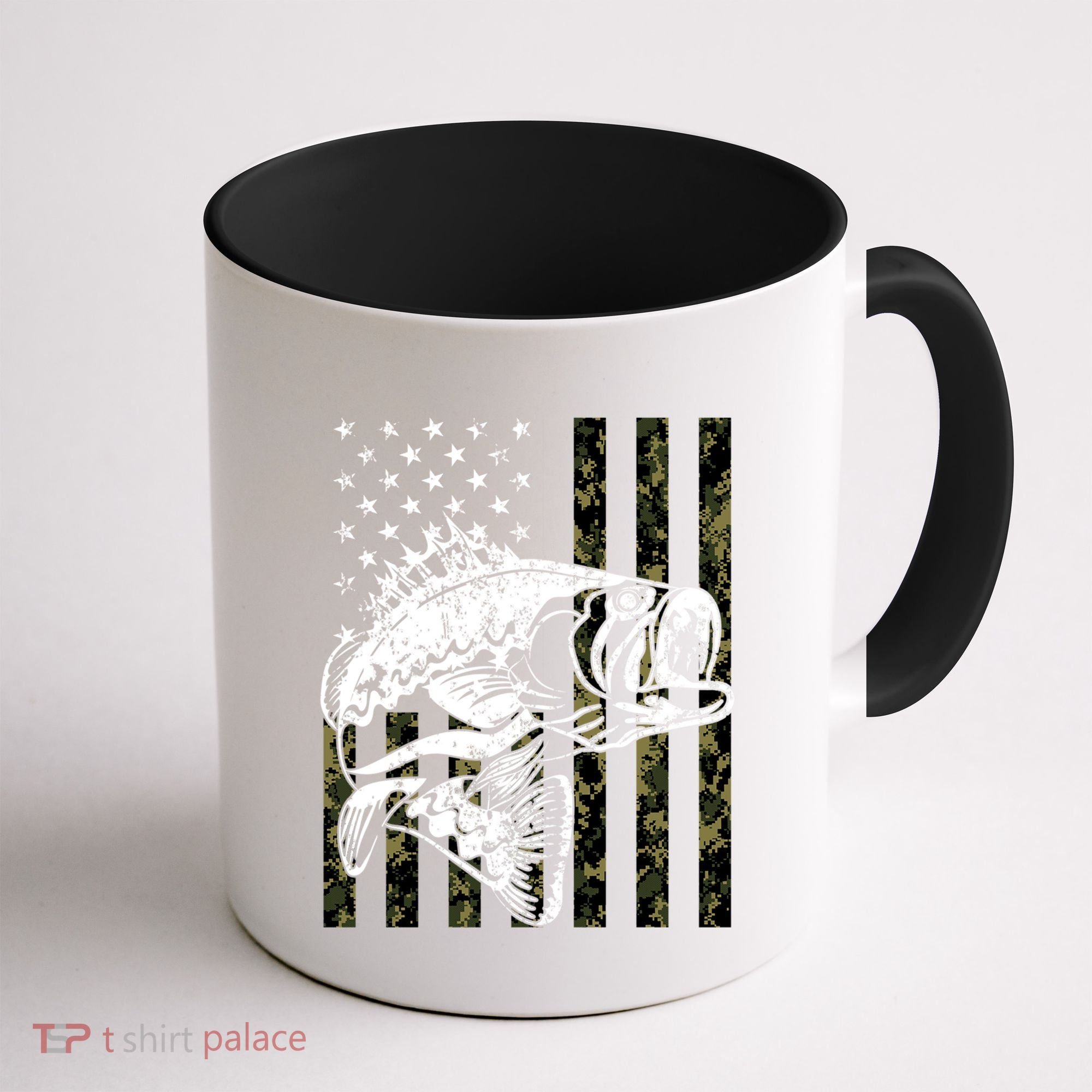 Camouflage American Flag Fisherman Coffee Mug