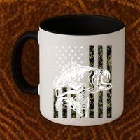 Camouflage American Flag Fisherman Coffee Mug thumb 2