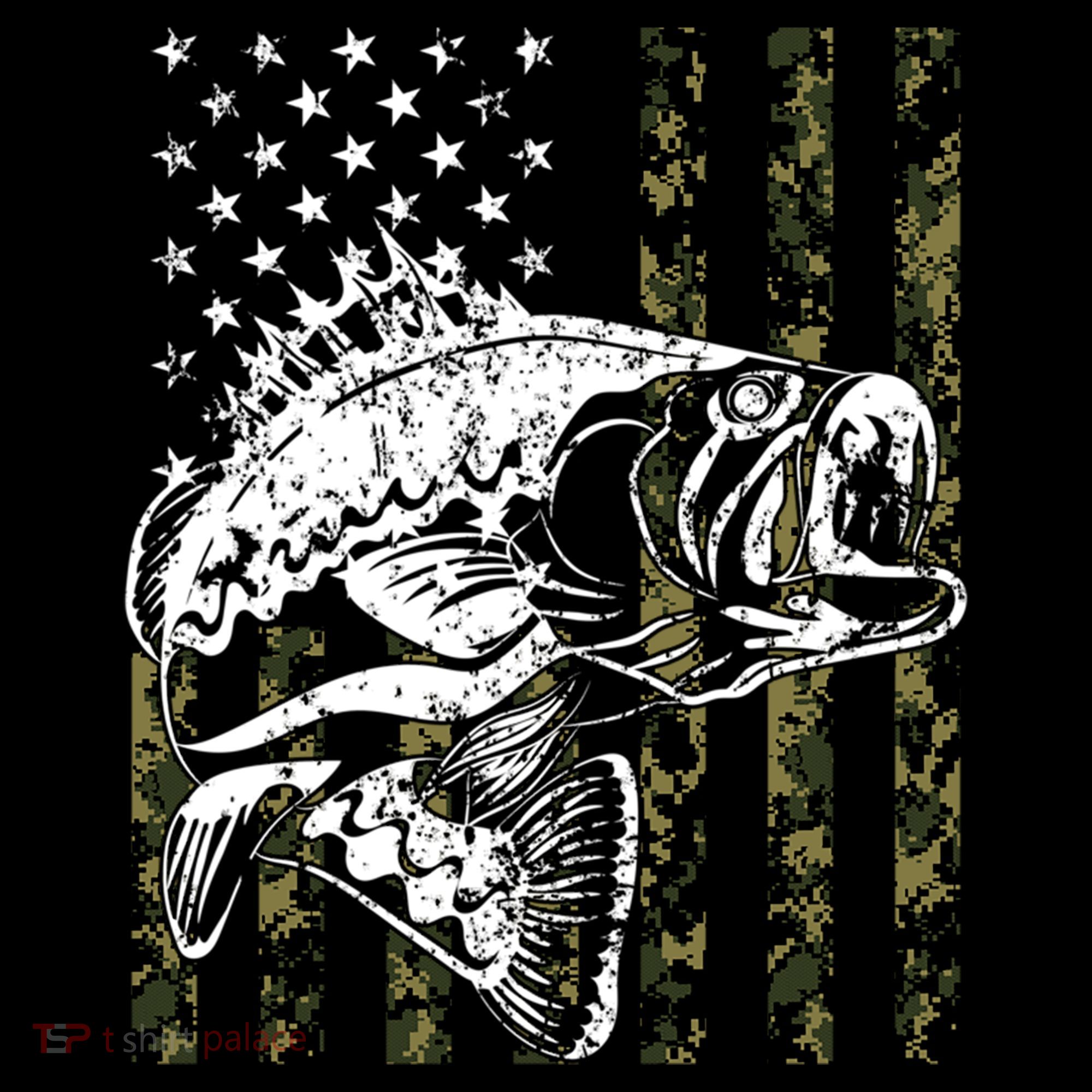 Camouflage American Flag Fisherman Coffee Mug