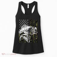 Camouflage American Flag Fisherman Women's Tank Top thumb 0