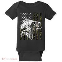 Camouflage American Flag Fisherman Baby Bodysuit thumb 0