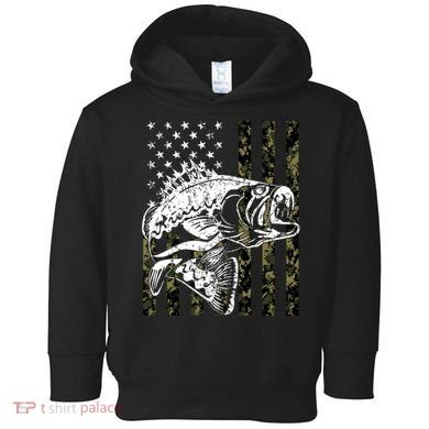 Camouflage American Flag Fisherman Toddler Hoodie