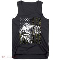 Camouflage American Flag Fisherman Tank Top thumb 0