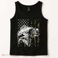 Camouflage American Flag Fisherman Tank Top thumb 2