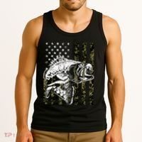 Camouflage American Flag Fisherman Tank Top thumb 3