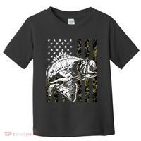 Camouflage American Flag Fisherman Toddler T-Shirt thumb 0