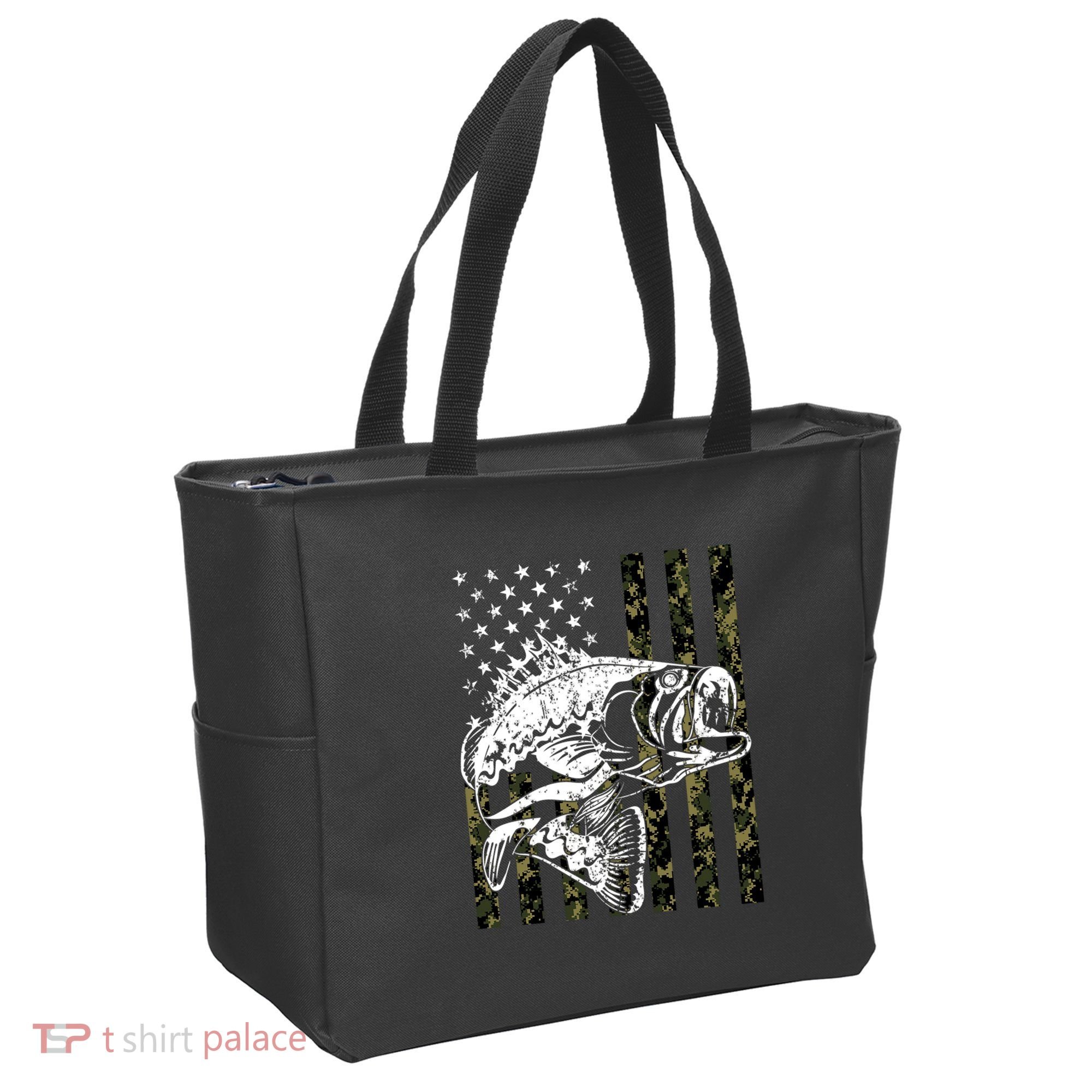 Camouflage American Flag Fisherman Tote Bag