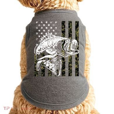 Camouflage American Flag Fisherman Doggie Tank