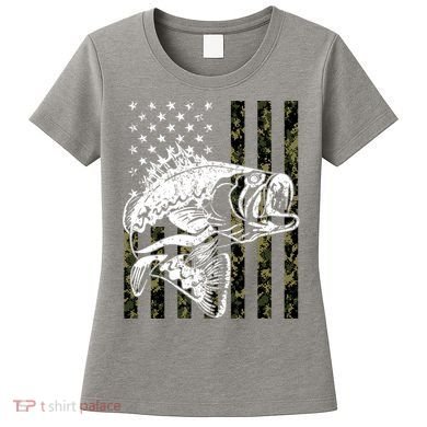 Camouflage American Flag Fisherman Women's T-Shirt