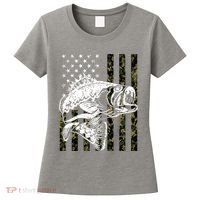 Camouflage American Flag Fisherman Women's T-Shirt thumb 0