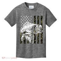 Camouflage American Flag Fisherman Kids T-Shirt thumb 0