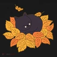 Cute Autumn Fall Sleeping Black Kitty Leaves Toddler Hoodie thumb 2