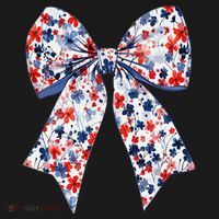 Cute American Flag Floral Coquette Bow Patriotic 4th Of Women's Tank Top thumb 5