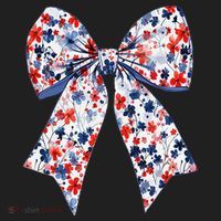 Cute American Flag Floral Coquette Bow Patriotic 4th Of Hat thumb 2