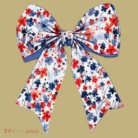 Cute American Flag Floral Coquette Bow Patriotic 4th Of Long Sleeve Shirt thumb 2