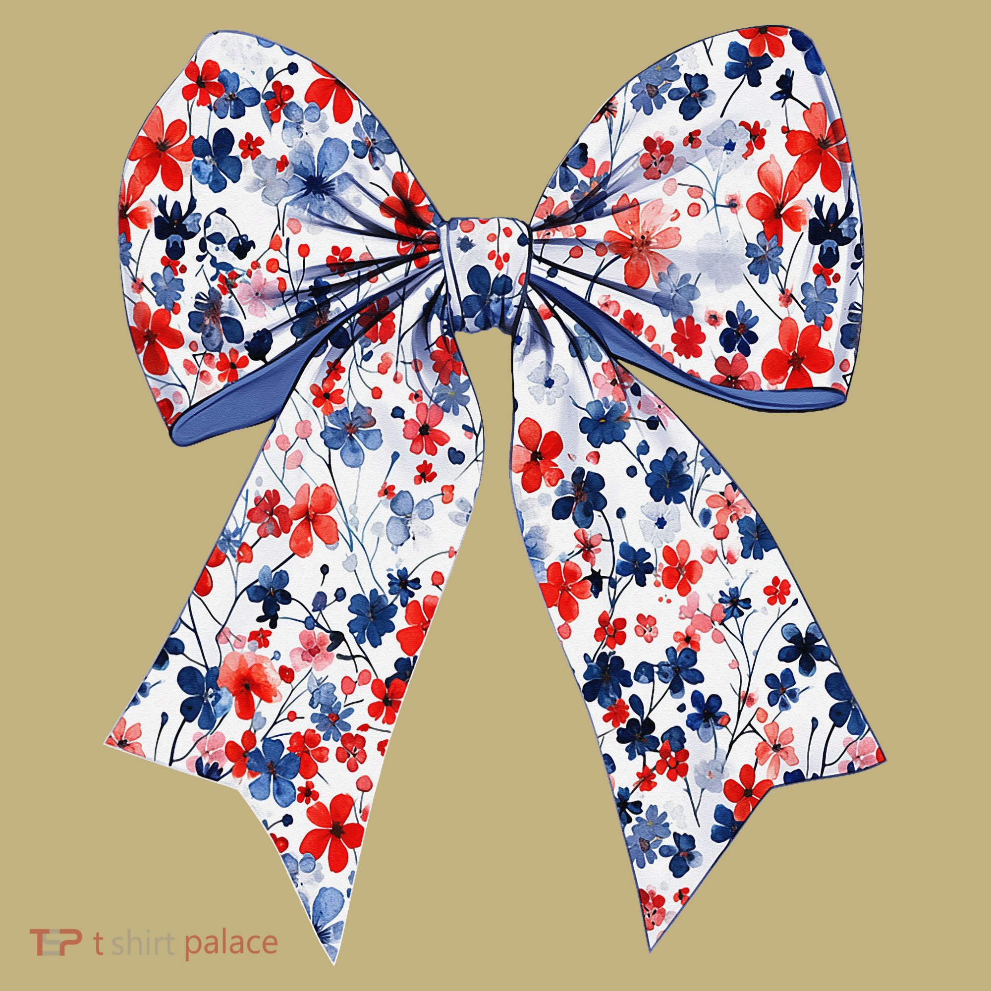 Cute American Flag Floral Coquette Bow Patriotic 4th Of Polo