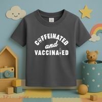 Caffeinated And Vaccinated Toddler T-Shirt thumb 3