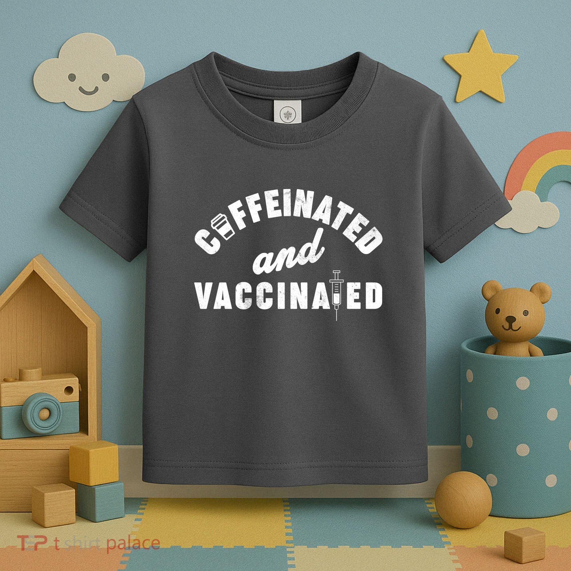 Caffeinated And Vaccinated Toddler T-Shirt