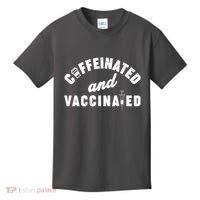 Caffeinated And Vaccinated Kids T-Shirt thumb 0