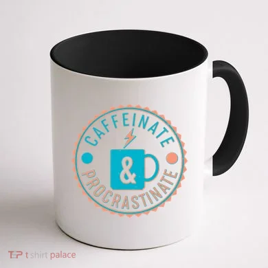 Caffinate & Procrastinate Coffee Mug back