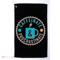 Caffinate & Procrastinate Golf Towel thumb 0