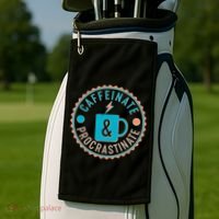 Caffinate & Procrastinate Golf Towel thumb 2