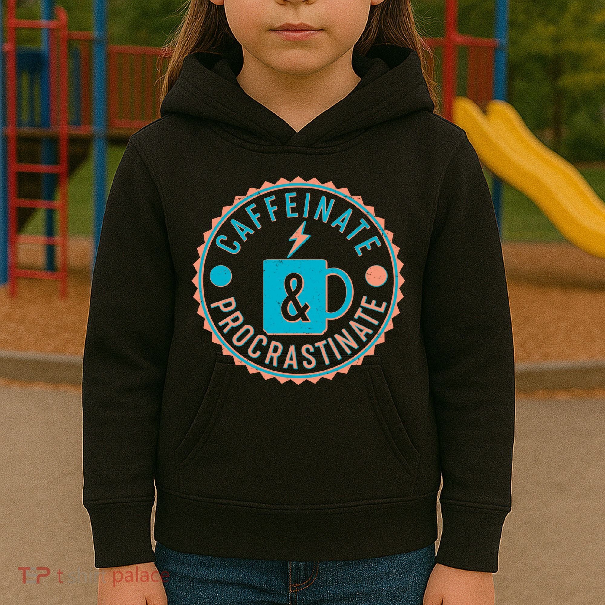 Caffinate & Procrastinate Kids Hoodie