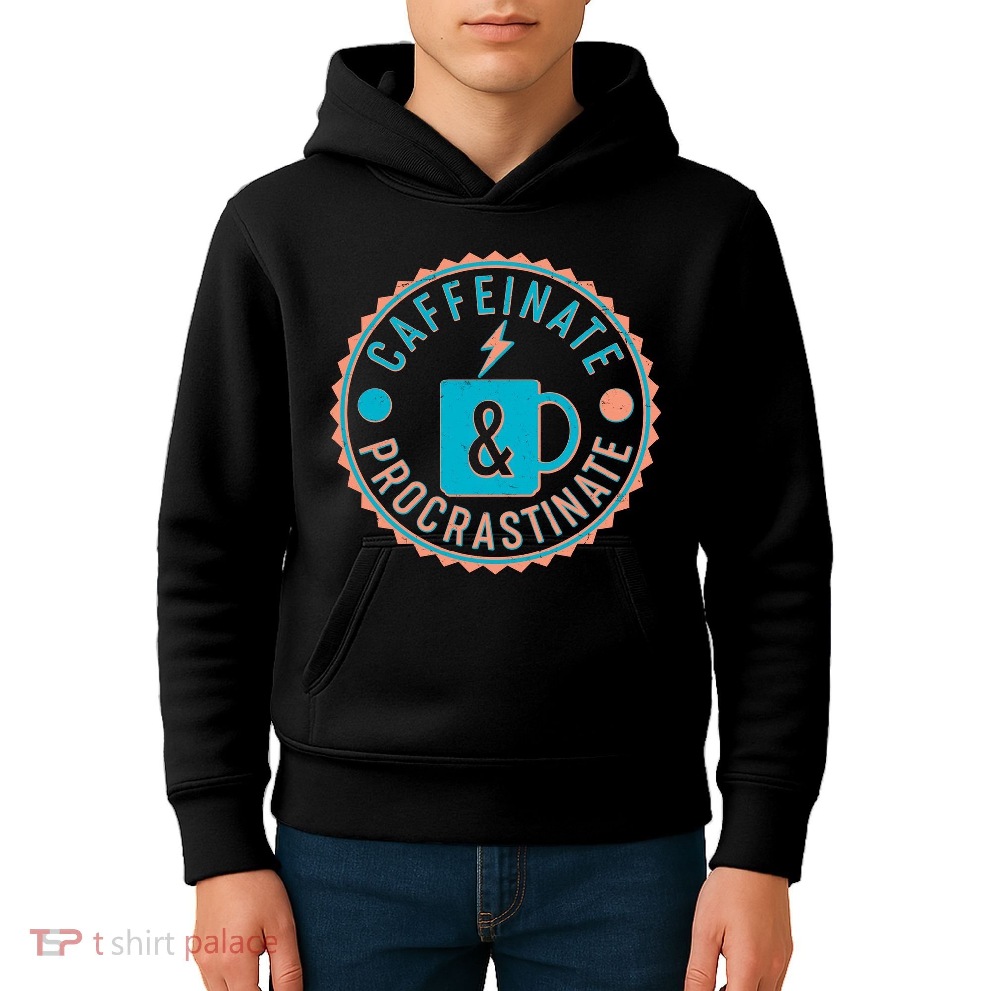 Caffinate & Procrastinate Kids Hoodie
