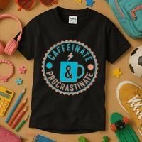 Caffinate & Procrastinate Kids T-Shirt thumb 3