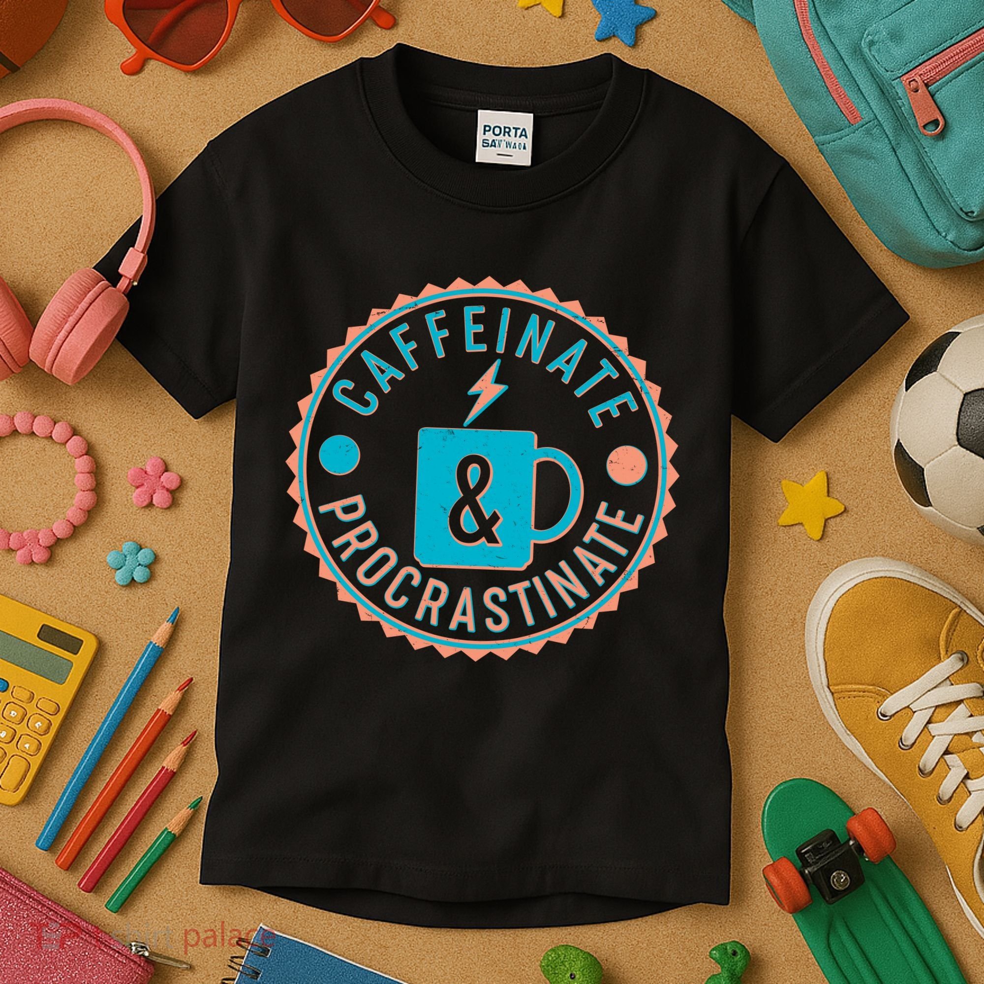 Caffinate & Procrastinate Kids T-Shirt