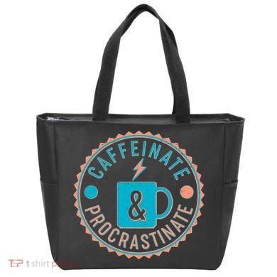 Caffinate & Procrastinate Tote Bag