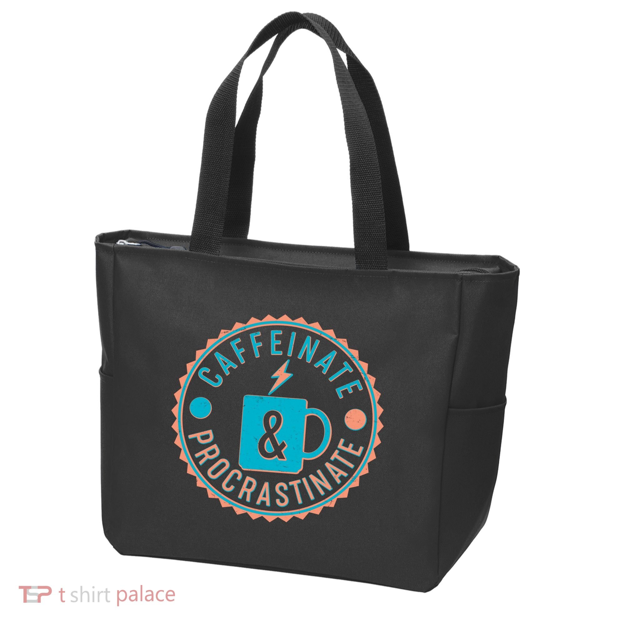 Caffinate & Procrastinate Tote Bag
