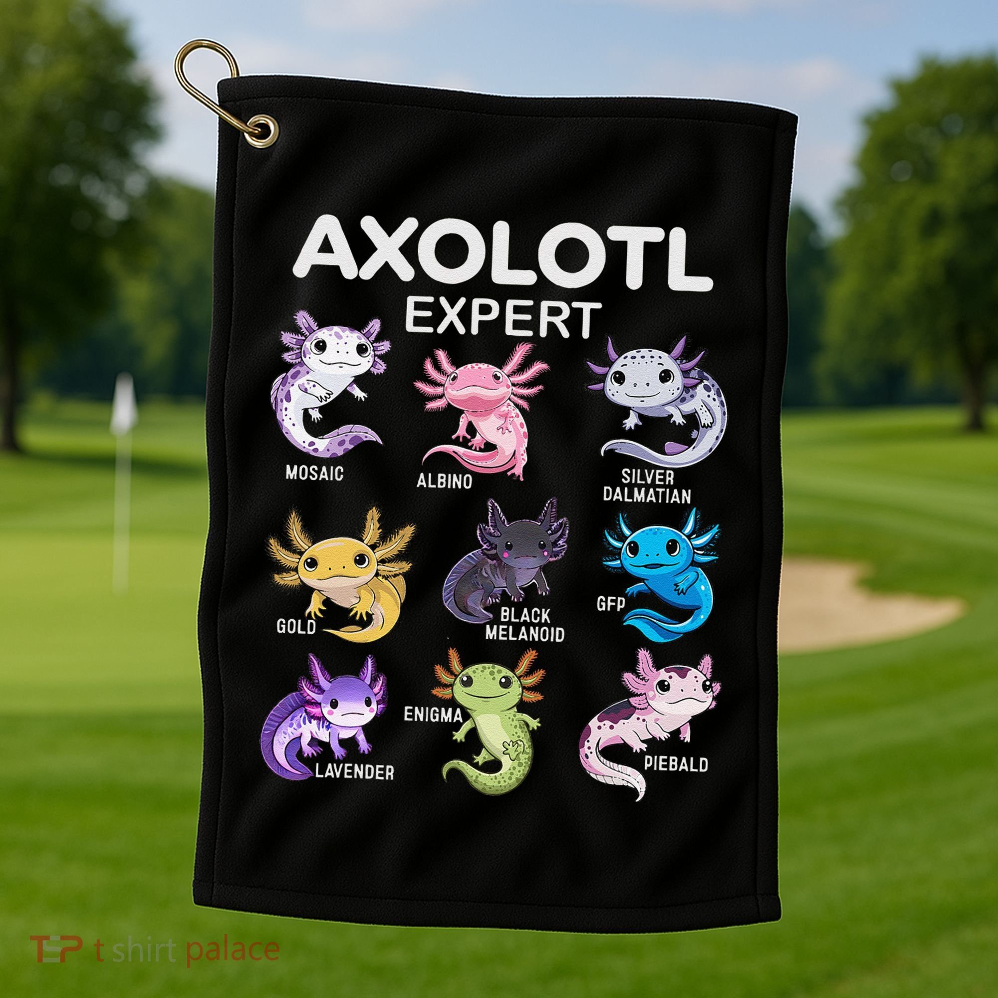 Cute Axolotl Girl Axolotl Gift Golf Towel