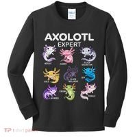 Cute Axolotl Girl Axolotl Gift Kids Long Sleeve Shirt thumb 0