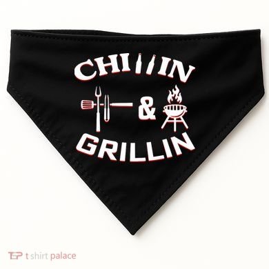 Chillin And Grillin BBQ Cooking USA-Made Doggie Bandana