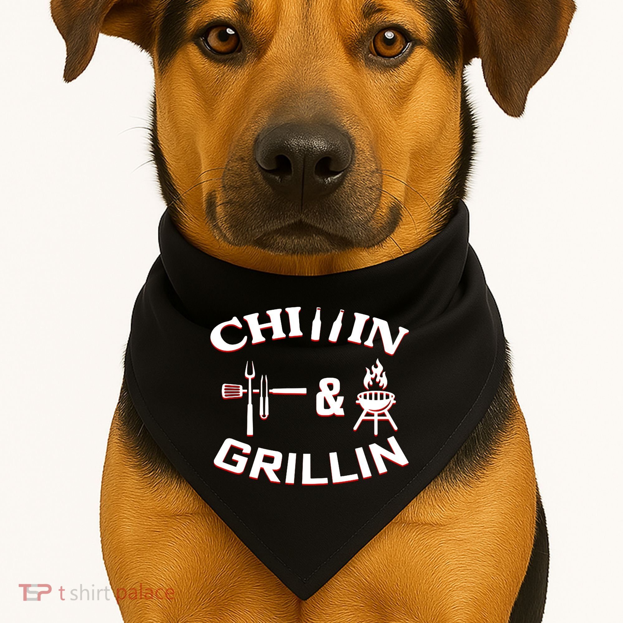 Chillin And Grillin BBQ Cooking USA-Made Doggie Bandana