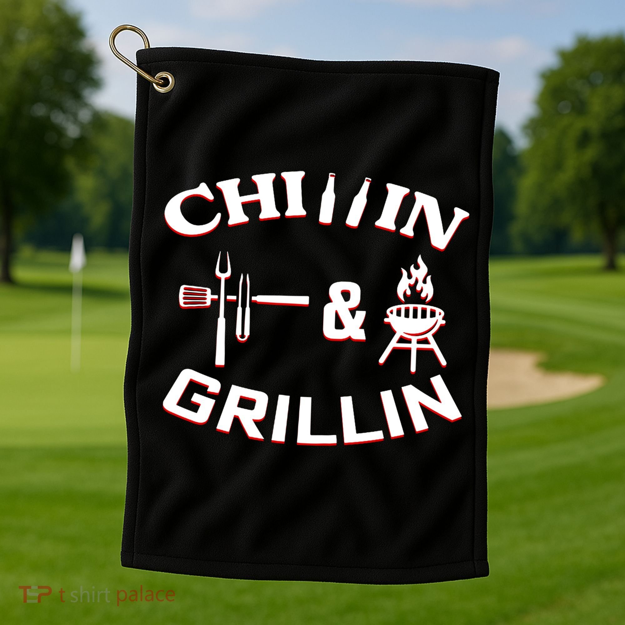 Chillin And Grillin BBQ Cooking Golf Towel
