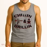 Chillin And Grillin BBQ Cooking Tank Top thumb 3