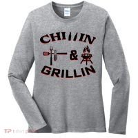 Chillin And Grillin BBQ Cooking Women's Long Sleeve Shirt thumb 0