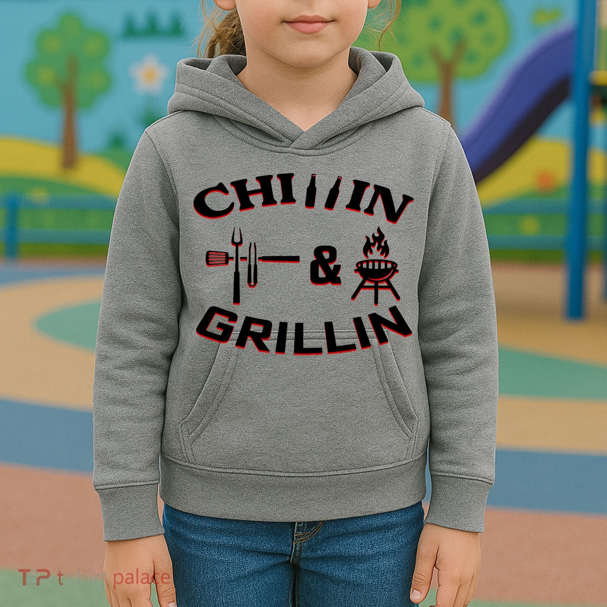 Chillin And Grillin BBQ Cooking Kids Hoodie