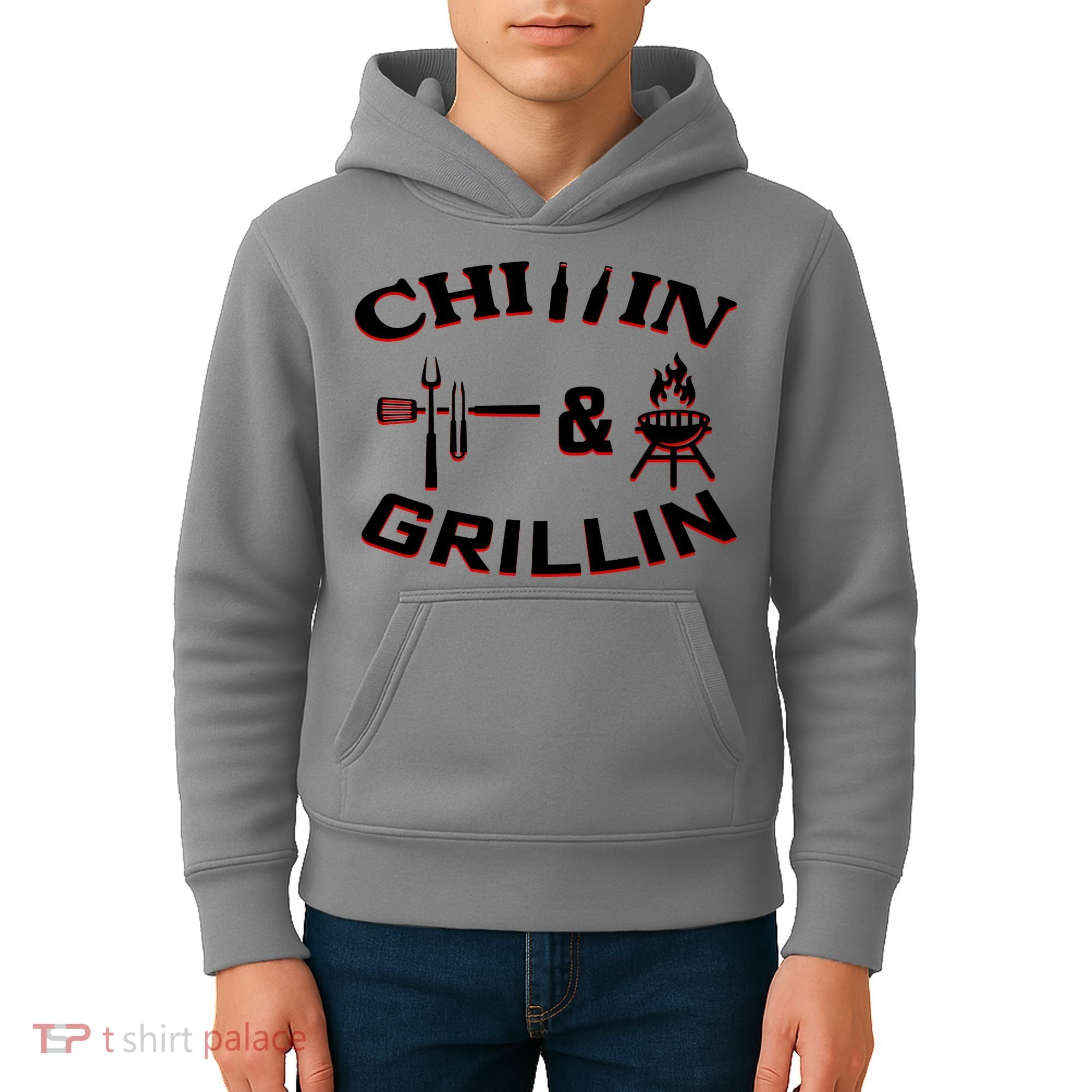 Chillin And Grillin BBQ Cooking Kids Hoodie