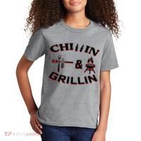 Chillin And Grillin BBQ Cooking Kids T-Shirt thumb 2