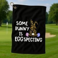 Cute Announcefunny Gift Easter Expecting Pregnant Mom Gift Golf Towel thumb 1